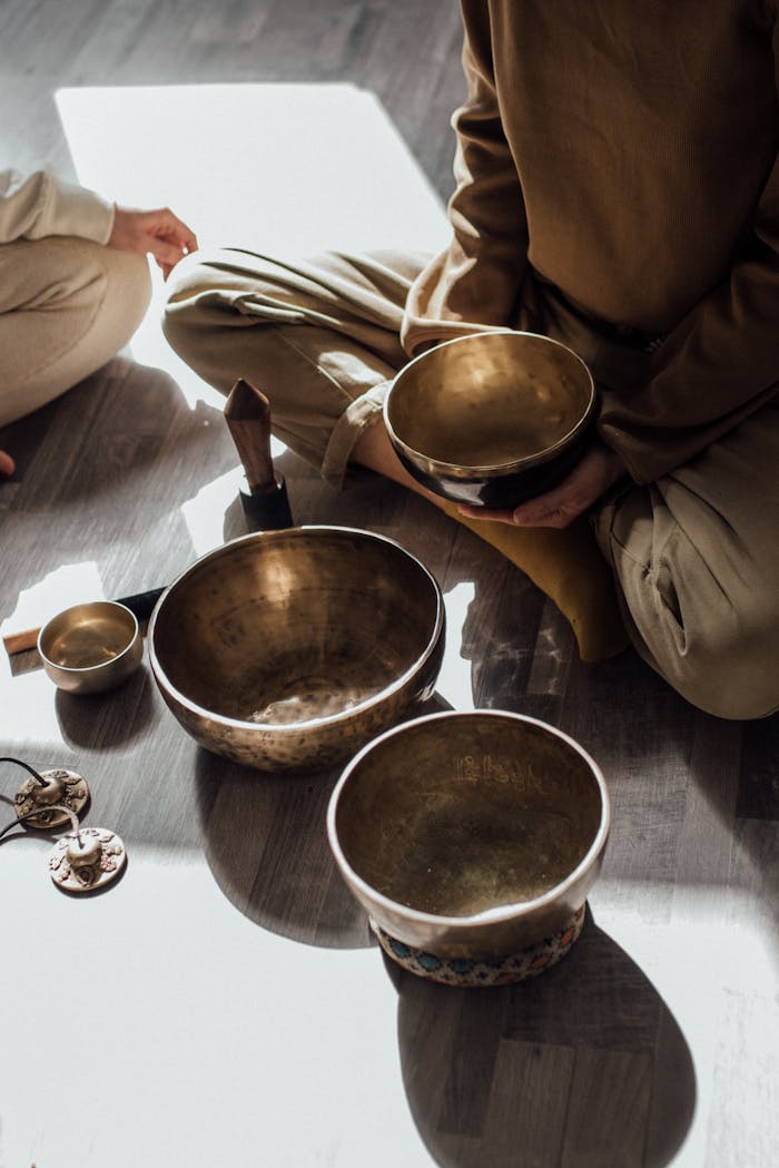 services-02 Mindful meditation session using Tibetan singing bowls for relaxation and healing